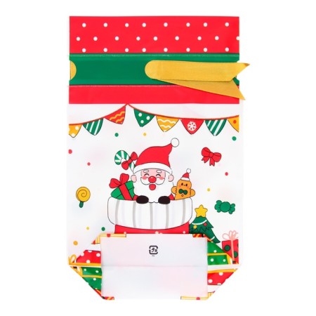 Polyethylene gift package with ties "New Year's toe", 15x23cm-3