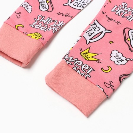 Pajamas for a girl (longshit/pants), pink/hare color, height 122 cm-9