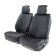 Frame caps for the front seats Car Performance, 2 pcs, alcantara, rhombus, black and blue