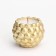 Candle "Shar" in the candlestick with convex spherical faces of gypsum, 8x7 cm, gold