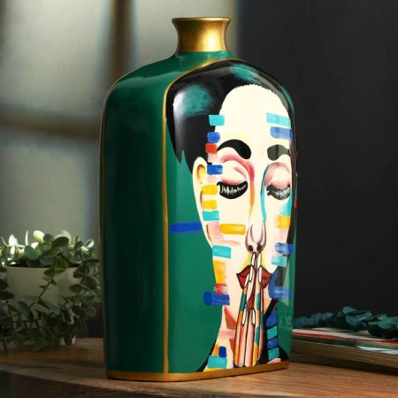 Porcelain vase "Girl with eyes closed", 36 x 25 x 11 cm-1