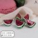 Talisman "Watermelon juicy", green-red color in silver