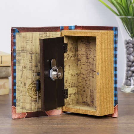 Safe book leather "There is no money much money" 17x11x5 cm-2