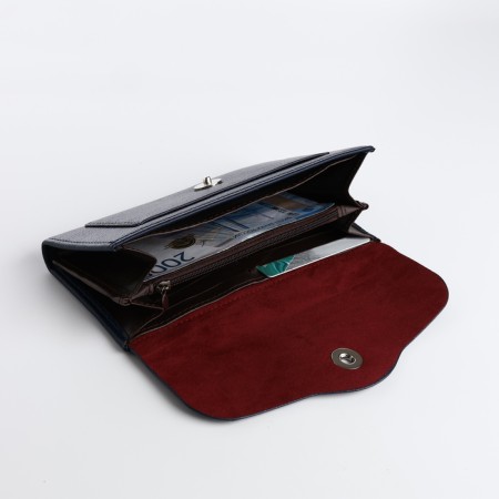 Women's wallet on magnet, blue color-3