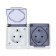 The outlet is double, 16 A, overhead, with salary, IP44, street, white
