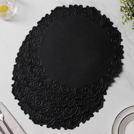 Set of serving “Eloise” napkins, d = 37.5 cm, 4 pcs, black color-2