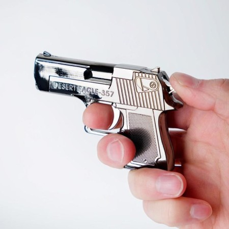 Gas lighter "Desert Eagle" with a laser pointer, black 6x9 cm-4