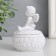 Polystone box "Snowty angel in flowers" mix 7x7x9 cm