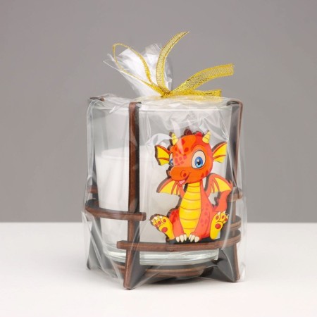 Aromatic candle in a glass on the stand "Dragon", 9.5x9.5x10 cm-5