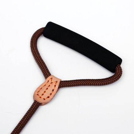 Land 8 mm with a pack for 2 dogs, polyester and genuine leather, 73 + 2x57 cm, brown-3