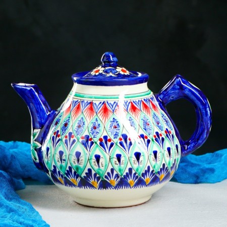Rishtan ceramics "Patterns", 1600 ml, blue mix-1