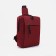 Male sling bag from textiles, with USB, dark red color