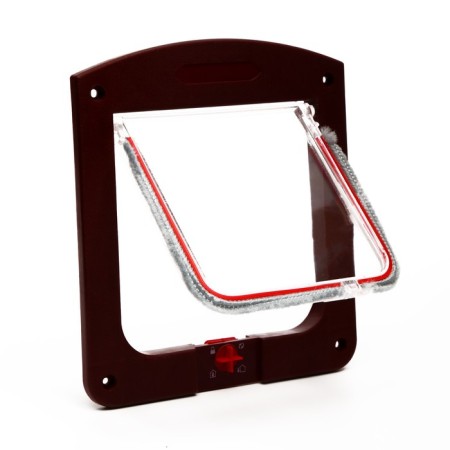 Animal door with 4 modes, opening 15x15.5 (total 22.5x20 cm), dark brown-3