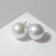 Earrings with pearls "Bride" beads d = 1.5, white color