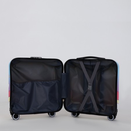 Small suitcase 20 "On a zipper, code castle, pink color-7