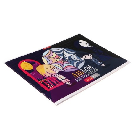 Album for drawing, A4 20 sheets, on the paper clip "Two sides", cover coated cardboard, v, varnish, offset block 100g/m2-1