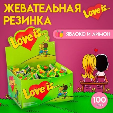 Chewing gum LOVE IS "Apple and Lemon", 4.2 g