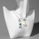 Kulons "Demetrons" Cosmonaut and flying saucer, blue-white color in silver, 40 cm