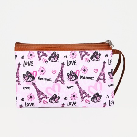 Lightning cosmetic bag, external pocket, pink color-1