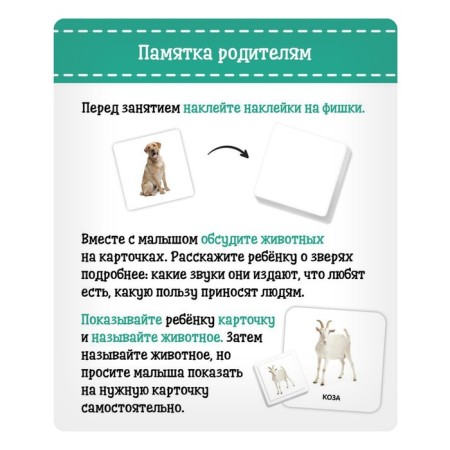 Useful suitcase "Pets", according to the methodology of Doman, plastic chips-3