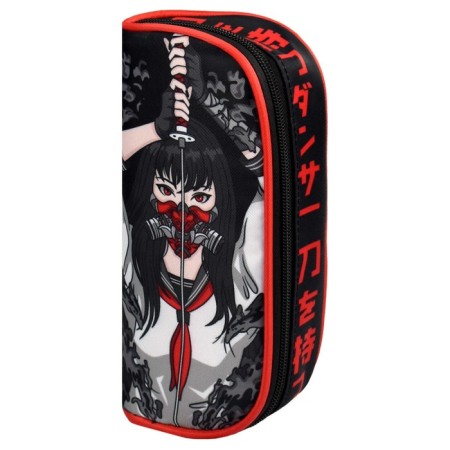 Penal soft, 1 compartment, 90 x 205 x 55 mm, voluminous, Phoenix "Dance with catana" black/red 65703