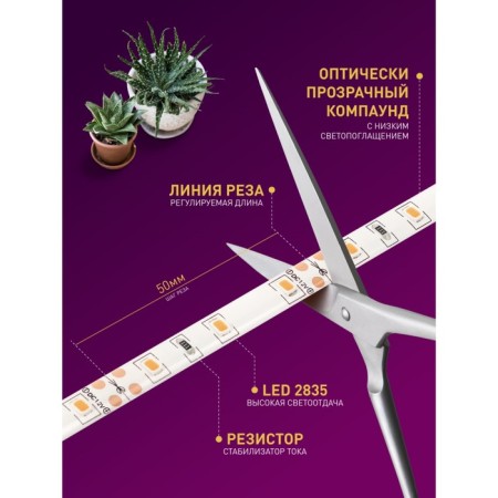 LED tape for plants Fito-Strip Light-RB-2M red-blue spectrum, 2 m, IP65 with adaptation-3