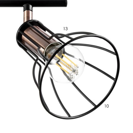 Lamp "Boston" 4x60W E14 black/copper-6