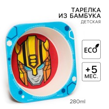 Children's bowl, bamboo, transformers