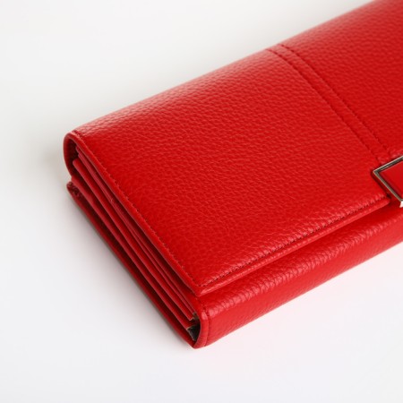 Women's wallet on magnet, red color-2