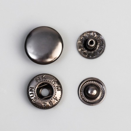 Installation button, alpha (S-shaped), iron, d = 15 mm, black nickel color-2
