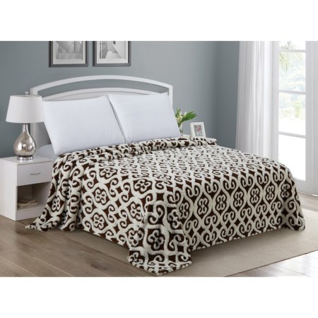Virginia blanket, size 180x200 cm, brown color-2