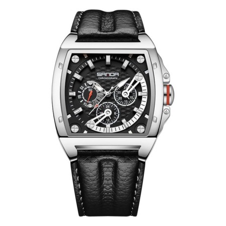 Watch of wrist, d-4.8 cm, chronograph, luminous, waterproof, skin strap