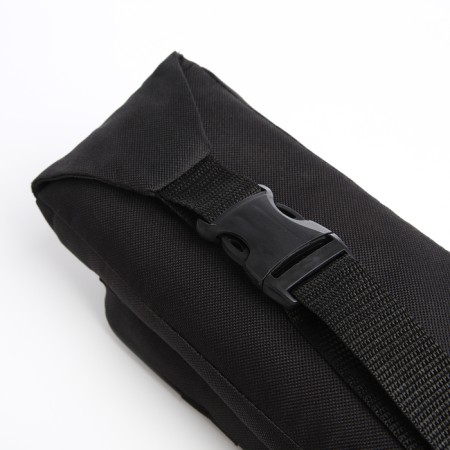 Lightning waist bag, external pocket, black color-3