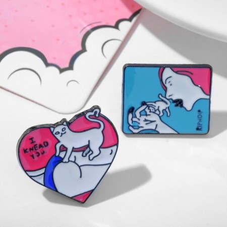 Set of badges (2 pcs.) "Comic", color in silver-1