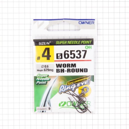 The hook Owner Worm BH-ROUND BC No. 4, 9 pcs.