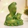 Figure "Snake with a frog" green with gilding, 8x6x6cm