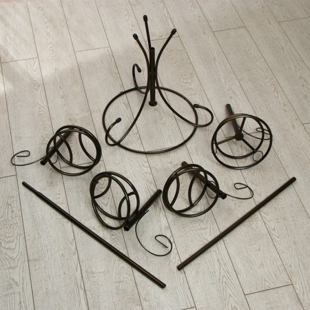 Flowers stand, floor, collapsible, 4 pots, d = 18 cm, bronze-3