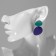 Earrings Metal "ladies" circles, duo, purple color