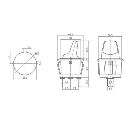 Round key 12V 16A (3C) On-off Red with backlight (RWB-224, SS-214) Rexant 10-5
