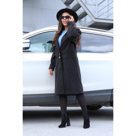 Female coat, size 48, black color-5