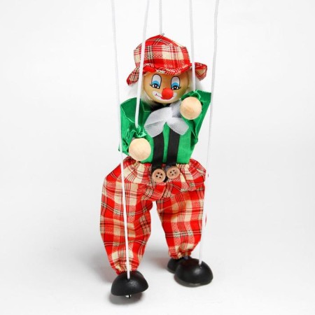 Dergunchik-Marionet on the strings "Clown in the Hat", Mix Colors-1