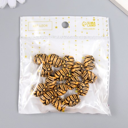 Beads for creativity plastic "Ethno. Chamomile" set of 20 g 1.2x1.2x1.5 cm-2