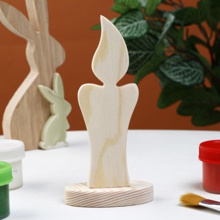 Harvesting for creativity "candle", on a stand, 6.4 x 13.4 x 1.2 cm, pine