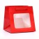 Crafts with a square bottom and window, 15 x 15 x 15 cm, red