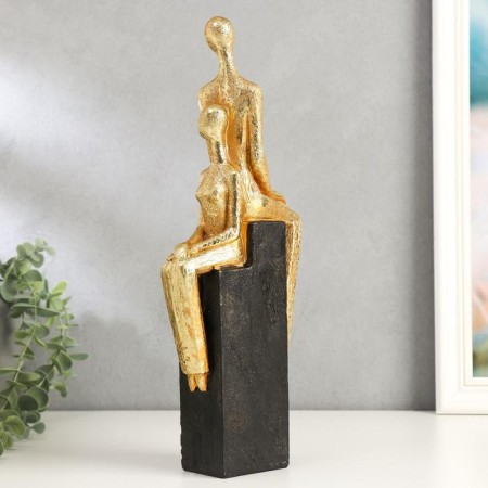 Souvenir Polystone "Lovers on a rock - back to the back" 35x13.4x5 cm-3