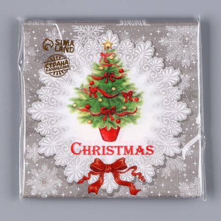 Paper Napkins "Christmas tree", set of 20 pcs., 33x33 cm-3