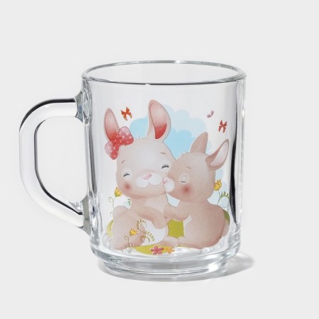 Mug "Cute fluffs", glass, 200 ml, MIX drawing-5