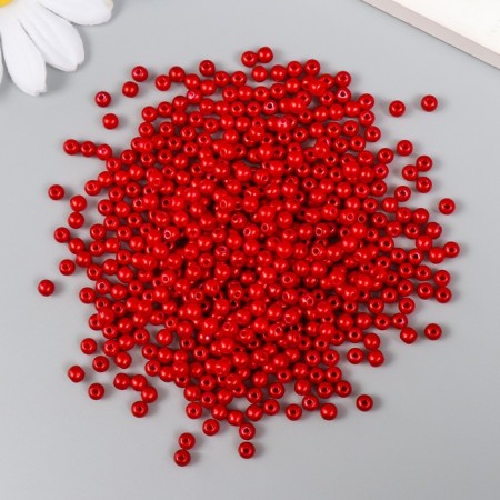 Set of beads "needlework" plastic, diameter 4 mm, 25 g, scarlet-1