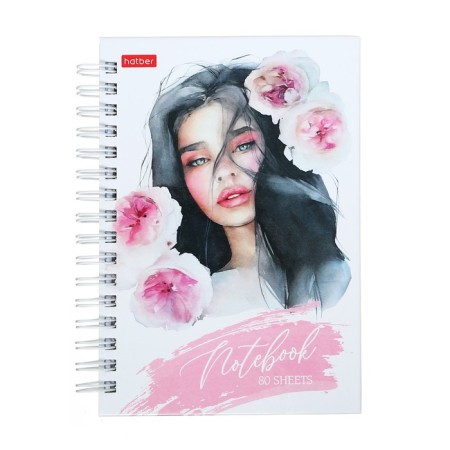 Notebook, A6, 80 sheets, in a cage, "enchanting tenderness", a solid double cover, glossy lamination, an offset block 65 g/m2-1