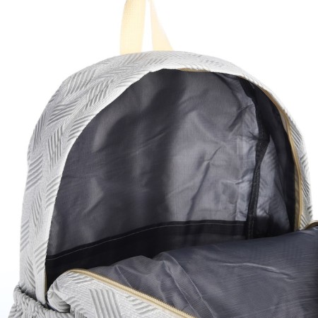 School backpack from textiles on lightning, 3 pockets, color gray color-5
